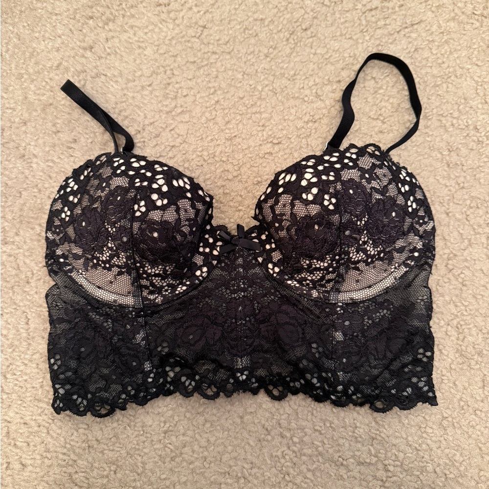 VS Black Lace Bustier Bra